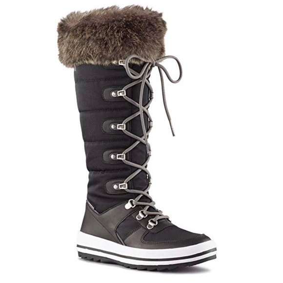 knee high snow boots with fur